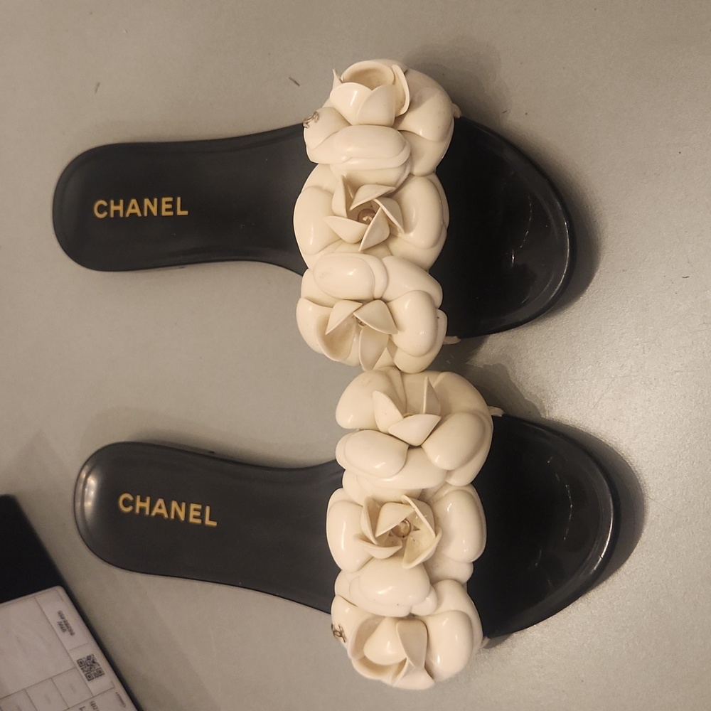 Chanel rubber slides with flower 37 - Picture 5 of 17